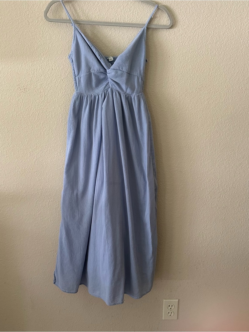 aerie Light Blue Front Twist Midi Summer Dress size XS
